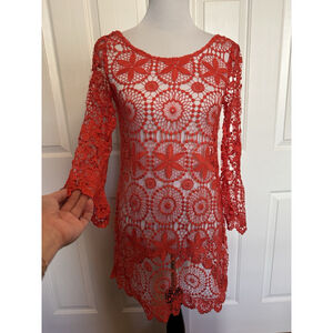 H&M Coachella Crochet Lace Festival Dress Small Fairy Indie Boho Beach Cover Up